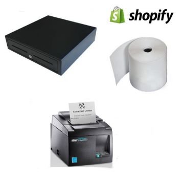 Shopify Mac/Windows Bundle - Star TSP143III USB futurePRNT + Standard Cash Drawer + 80X80 - Box of 24